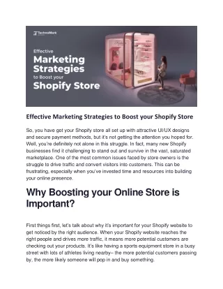 Effective Marketing Strategies to Boost your Shopify Store