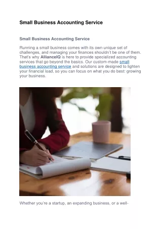 Small Business Accounting Service