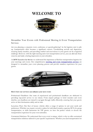 Meeting & Event Transportation Service