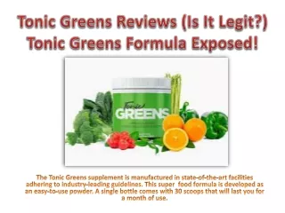 Tonic Greens Reviews (Is It Legit?) Tonic Greens Formula Exposed!
