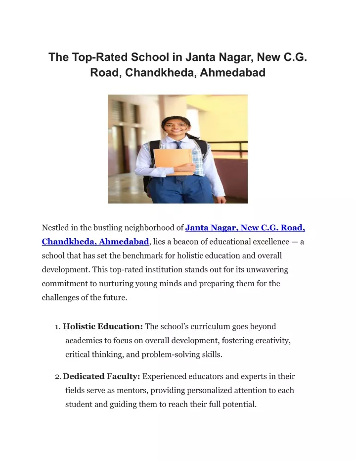 the top rated school in janta nagar new c g road