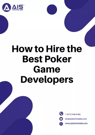 How to Hire the Best Poker Game Developers