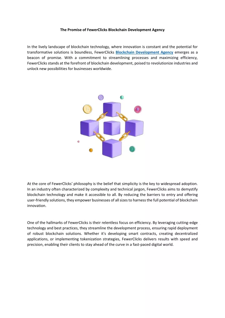 the promise of fewerclicks blockchain development