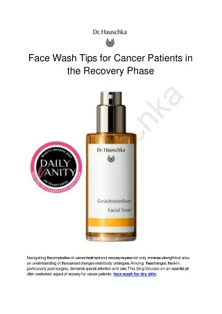Face Wash Tips for Cancer Patients in the Recovery Phase