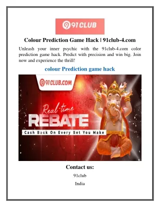 Colour Prediction Game Hack  91club-4.com