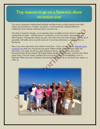 Top reasons to go on a Santorini shore  excursion tour
