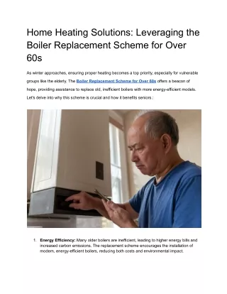 Home Heating Solutions_ Leveraging the Boiler Replacement Scheme for Over 60s