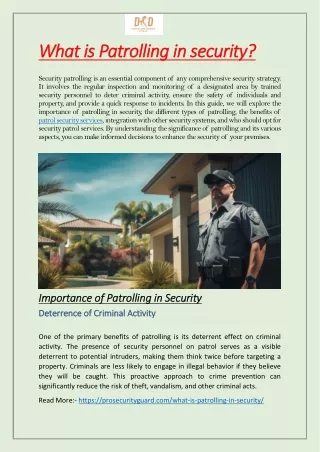 What Is patrolling in Security?