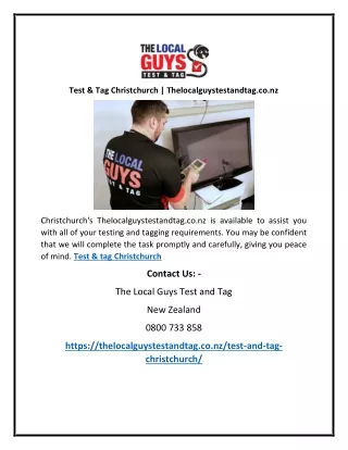 Test & Tag Christchurch | Thelocalguystestandtag.co.nz