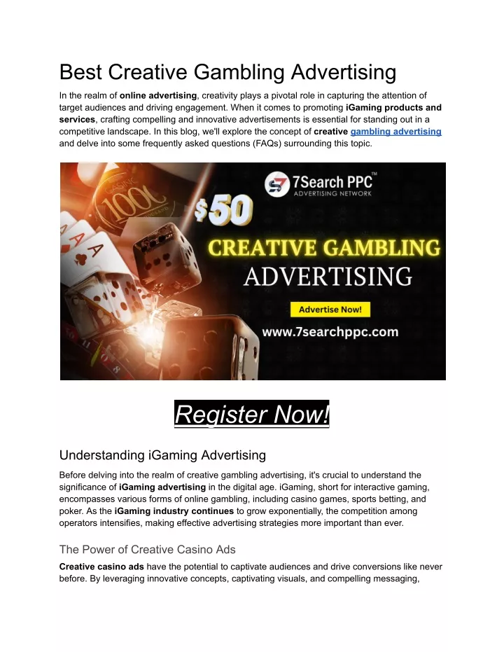 best creative gambling advertising