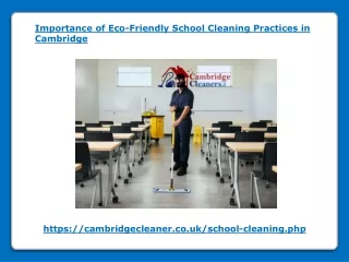 Importance of Eco-Friendly School Cleaning Practices in Cambridge