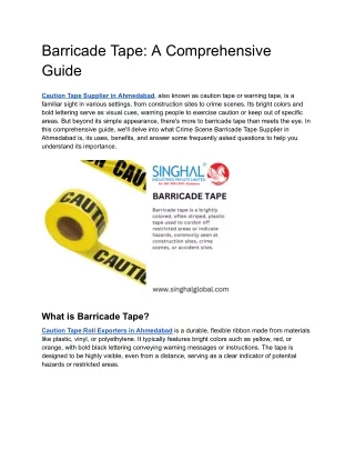 barricade tape a comprehensive guide