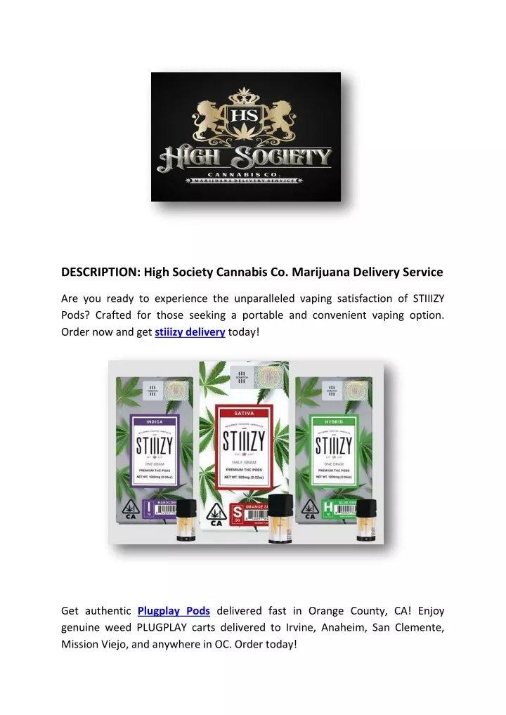 description high society cannabis co marijuana