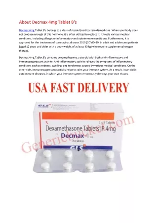 About Decmax 4mg Tablet 8