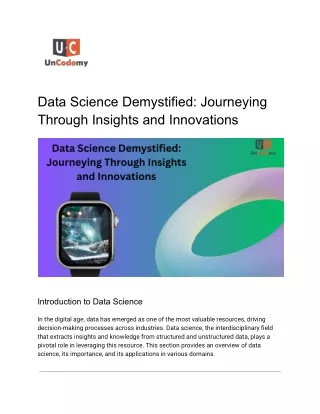 Data Science Demystified_ Journeying Through Insights and Innovations