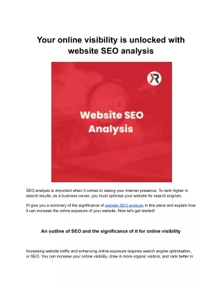 Website SEO Analysis