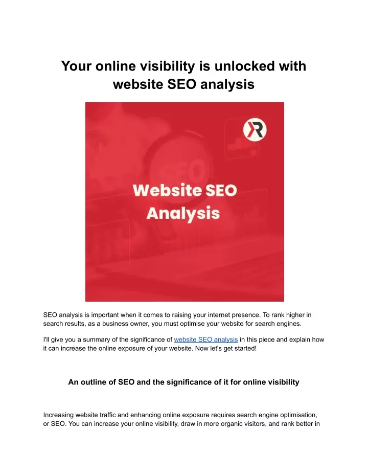 your online visibility is unlocked with website