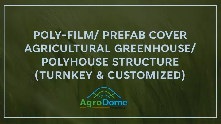 poly film prefab cover agricultural greenhouse polyhouse structure turnkey customized