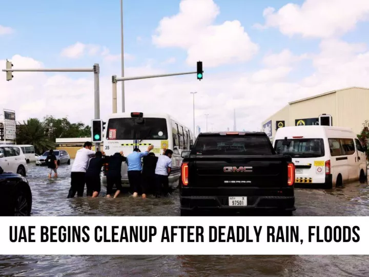 uae begins cleanup after deadly rain floods