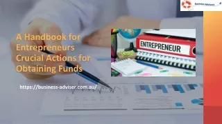 A Handbook for Entrepreneurs Crucial Actions for Obtaining Funds