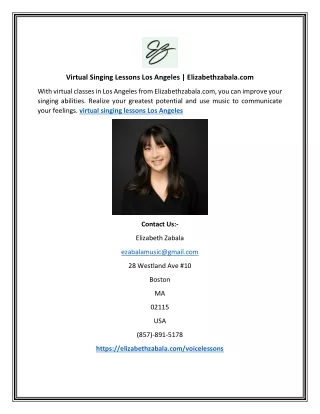 Virtual Singing Lessons Los Angeles | Elizabethzabala.com