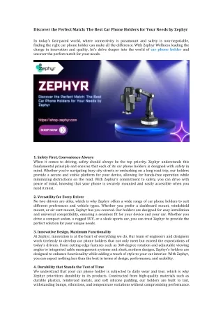 Discover the Perfect Match: The Best Car Phone Holders for Your Needs by Zephyr