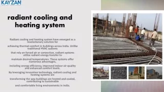 Innovations in Radiant Cooling and Heating System Revolutionizing Comfort in Ind