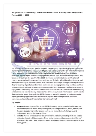 B2C (Business-to-Consumer) E-Commerce Market