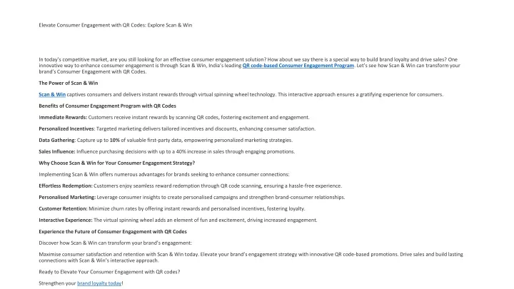 elevate consumer engagement with qr codes explore