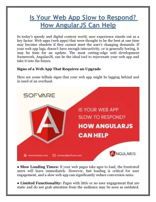 Is Your Web App Slow to Respond? How AngularJS Can Help