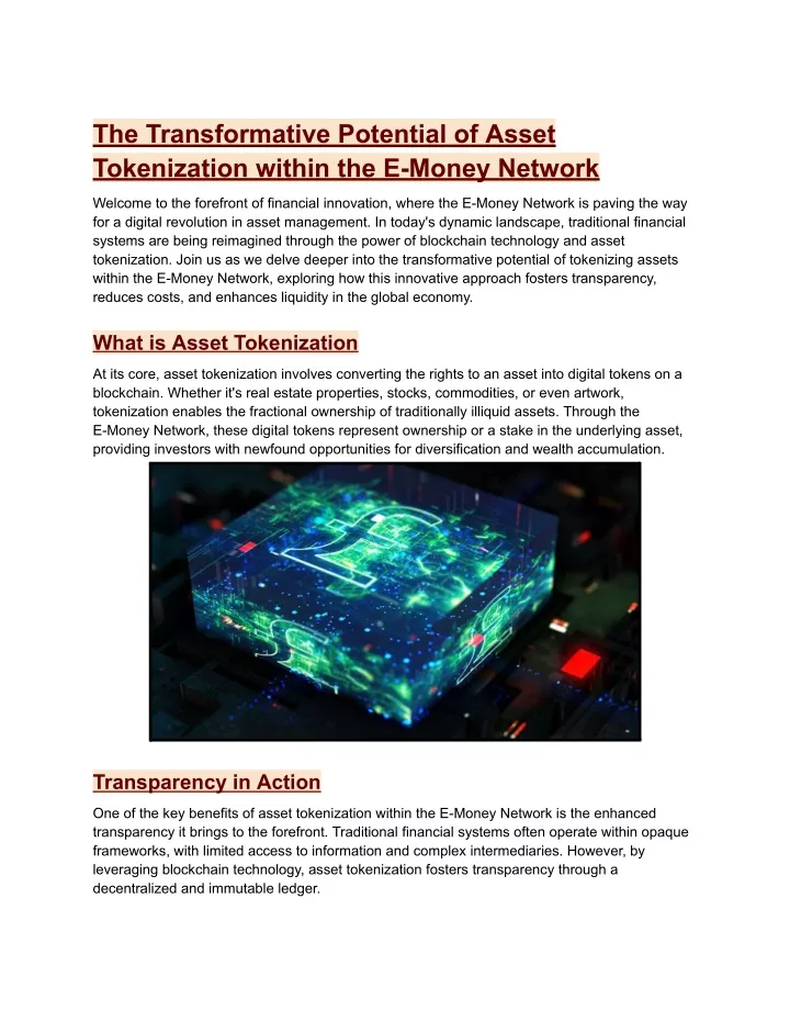 the transformative potential of asset