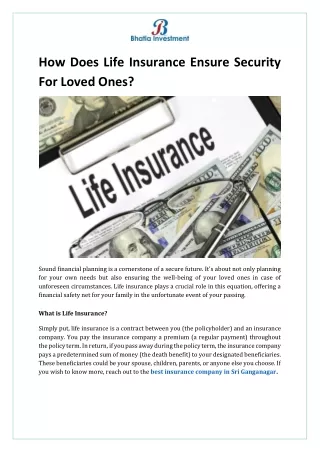 How Does Life Insurance Ensure Security For Loved Ones