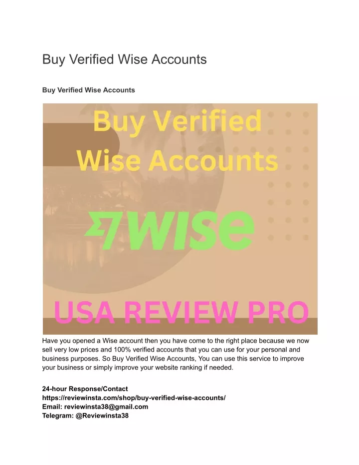 buy verified wise accounts