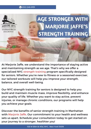 Age Stronger with Marjorie Jaffe’s Strength Training