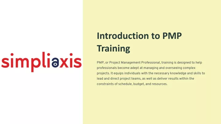 introduction to pmp training