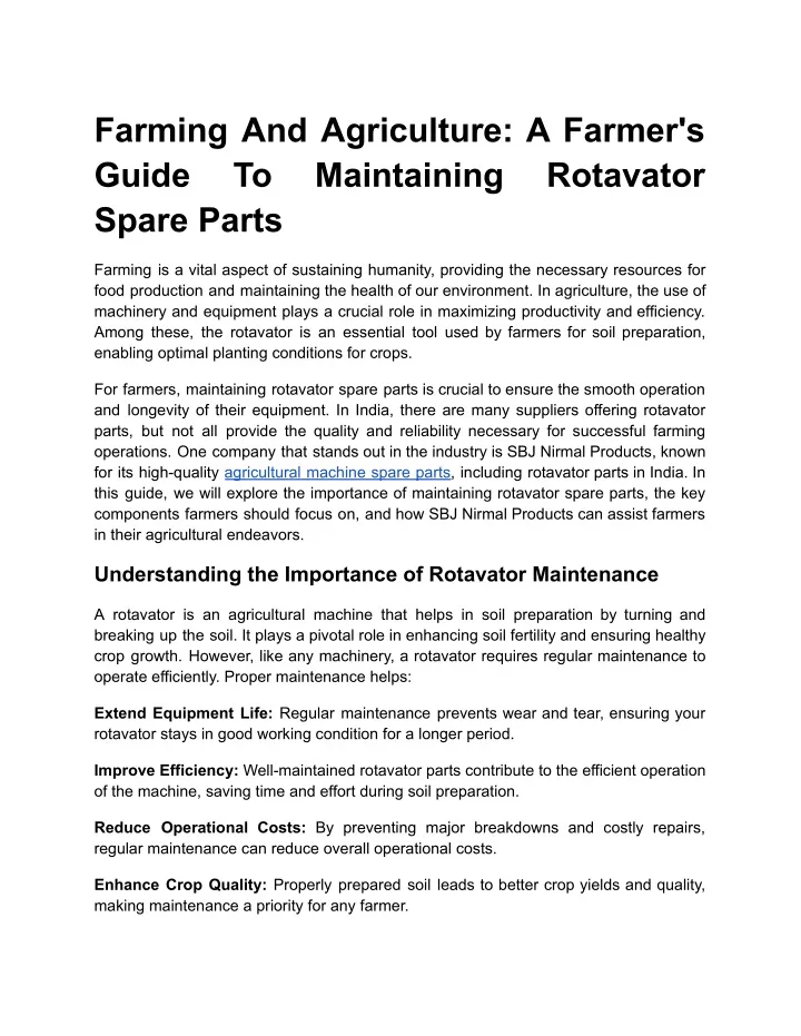 farming and agriculture a farmer s guide