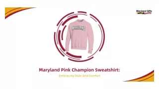Maryland Pink Champion Sweatshirt Embracing Style And Comfort