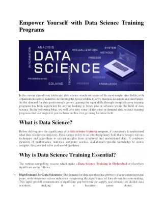 empower yourself with data science training