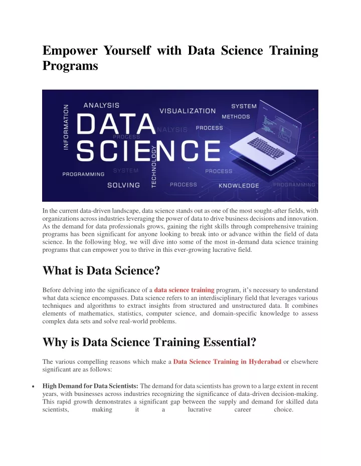 empower yourself with data science training