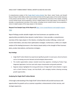single shaft turbine market trends growth