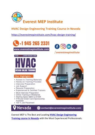 HVAC Design Engineering Training Course in Neveda