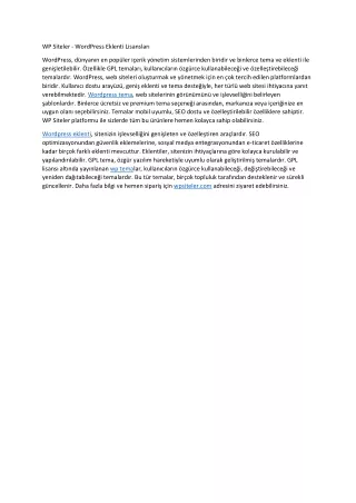 wp siteler wordpress eklenti lisanslar