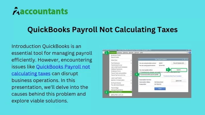 quickbooks payroll not calculating taxes