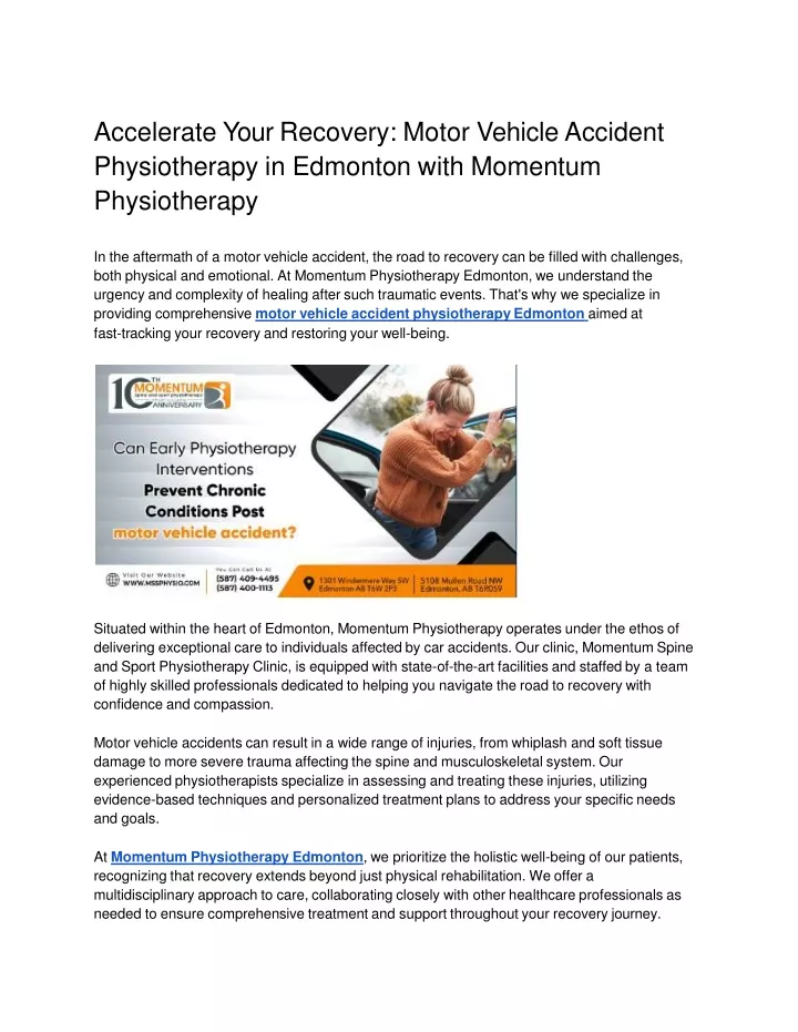 accelerate your recovery motor vehicle accident