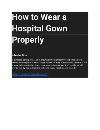 How to wear a hosptal gown