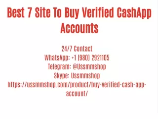 Best 7 Site To Buy Verified CashApp Accounts