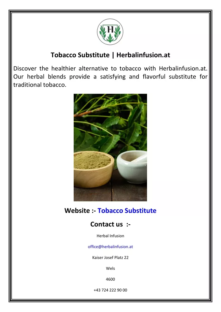 tobacco substitute herbalinfusion at