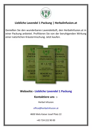 Liebliche Lavendel 1 Packung   Herbalinfusion.at