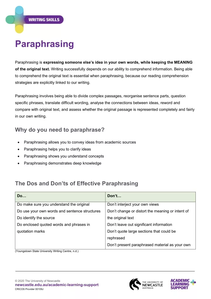 PPT - Paraphrasing (1) PowerPoint Presentation, free download - ID:13125686