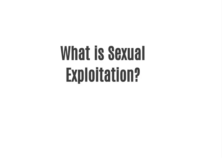 what is sexual exploitation